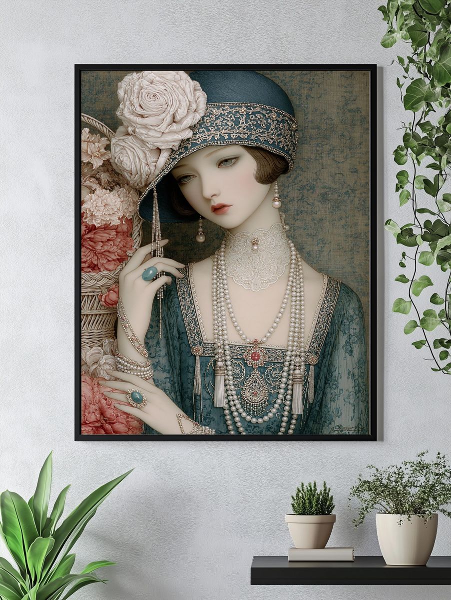 Art Deco Portrait Print. — room view 4