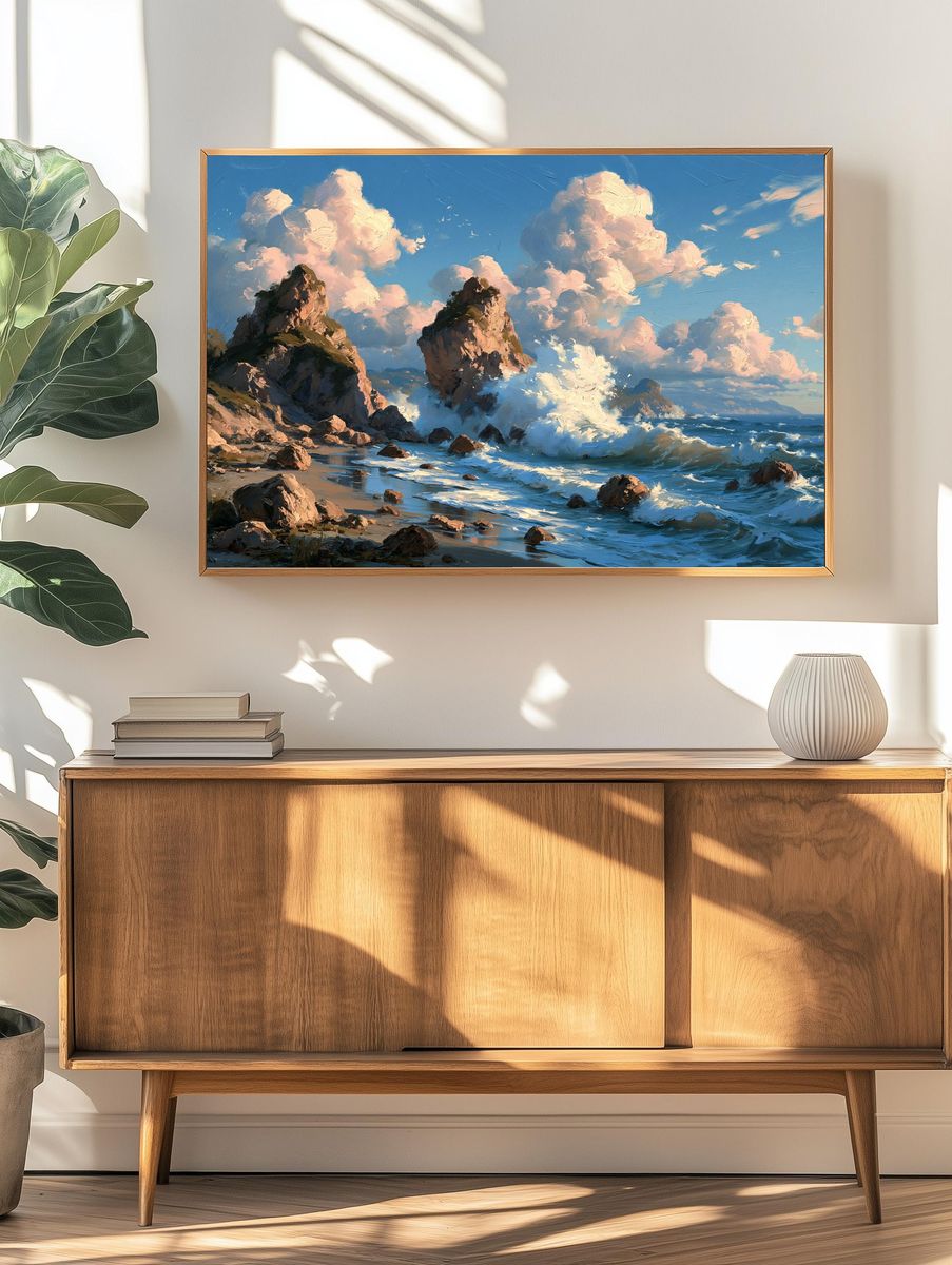 Rocky Seascape — Fine-Art Print. — room view 3