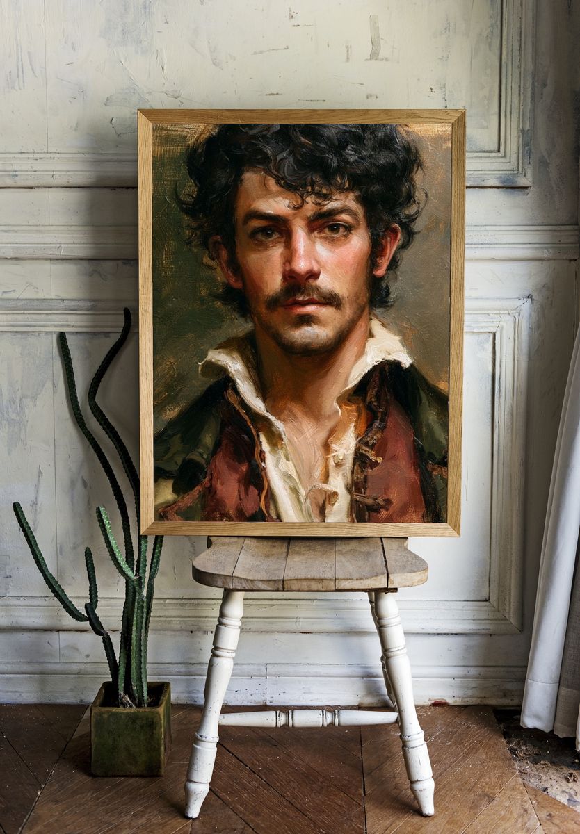 Brooding Portrait Fine-Art Poster. — room view 1