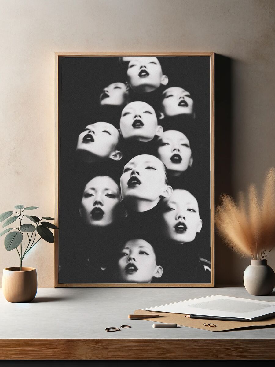 Monochrome Faces — Fine Art Print. — room view 2