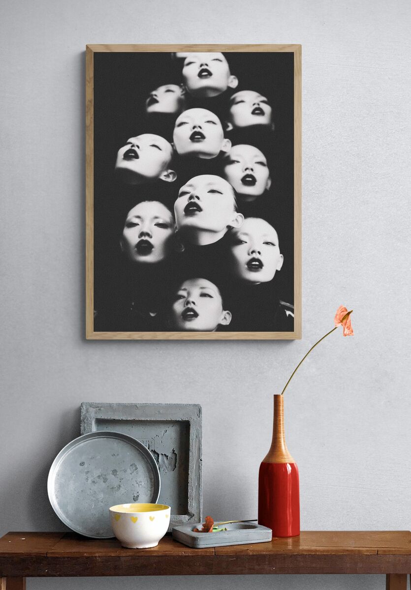 Monochrome Faces — Fine Art Print. — room view 3