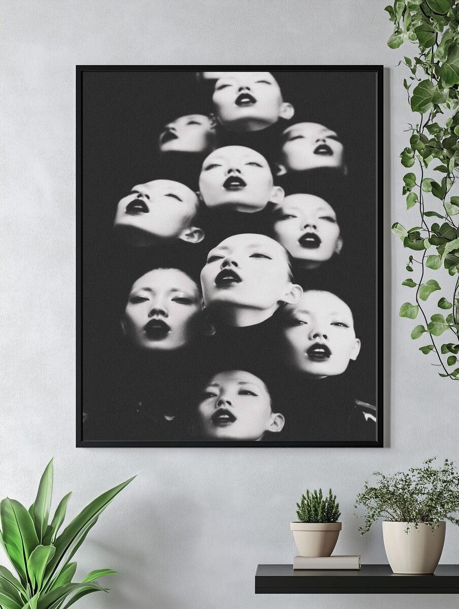 Monochrome Faces — Fine Art Print. — room view 4
