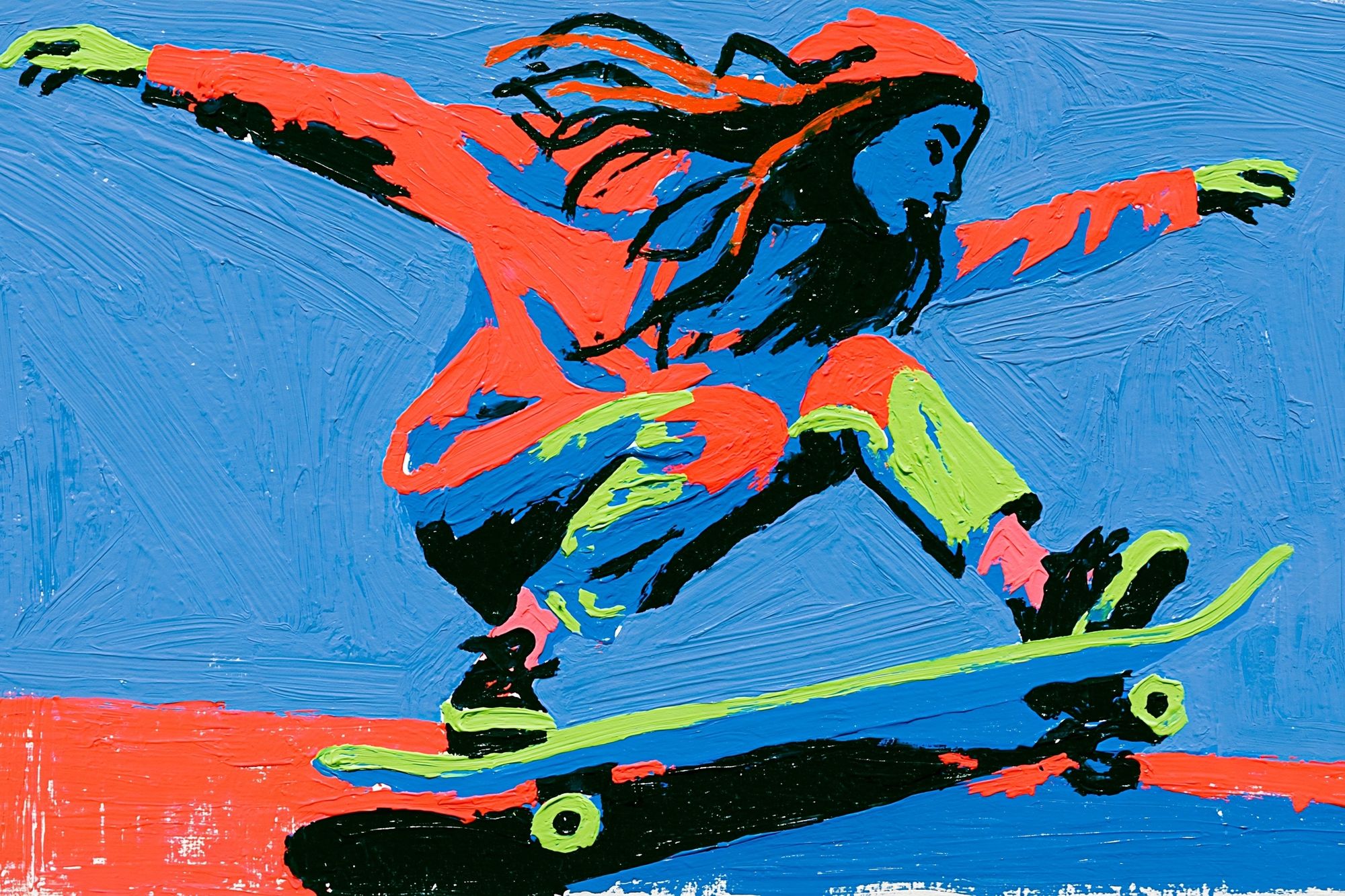 Skateboarder Action Pop-Art Poster. poster detail
