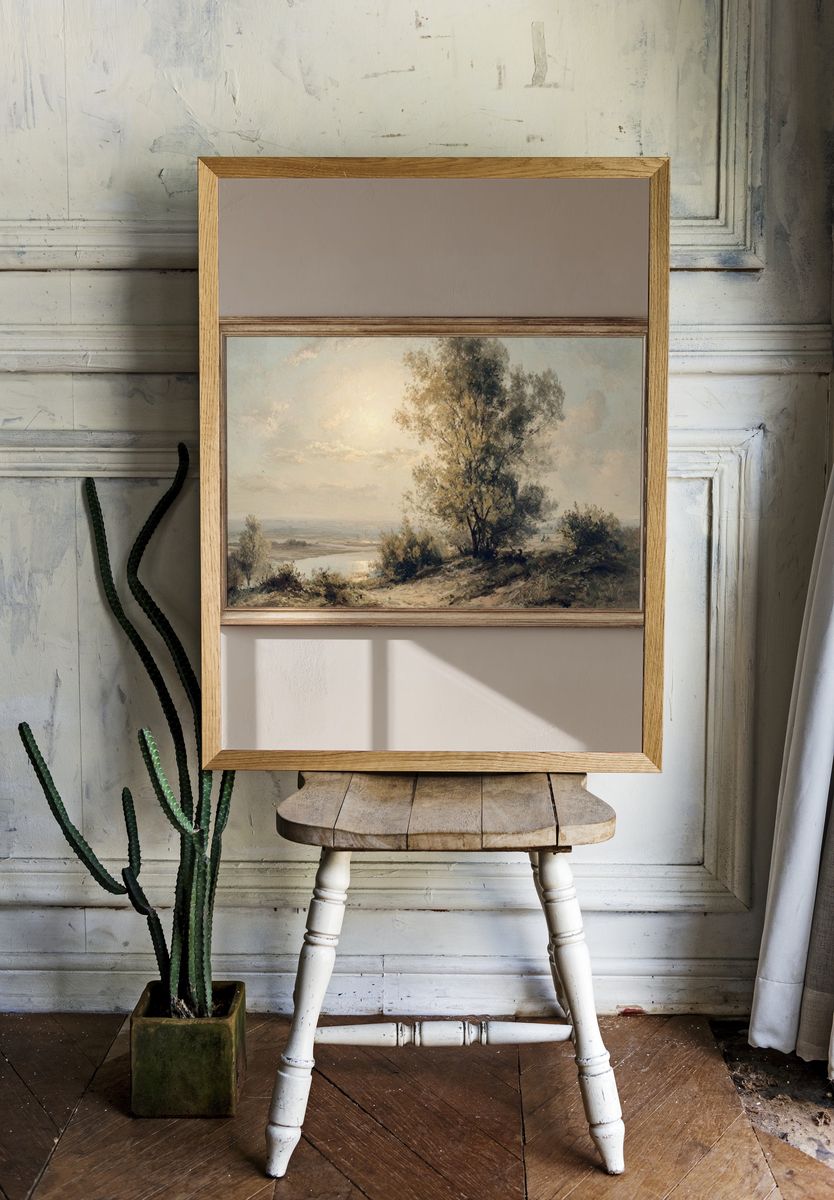 Sunlit River Landscape — Fine-Art Print. — room view 1