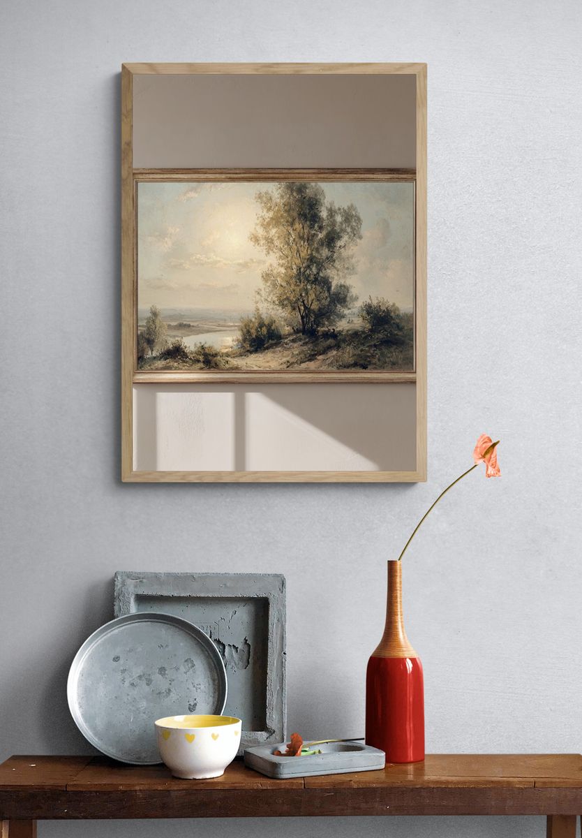 Sunlit River Landscape — Fine-Art Print. — room view 3