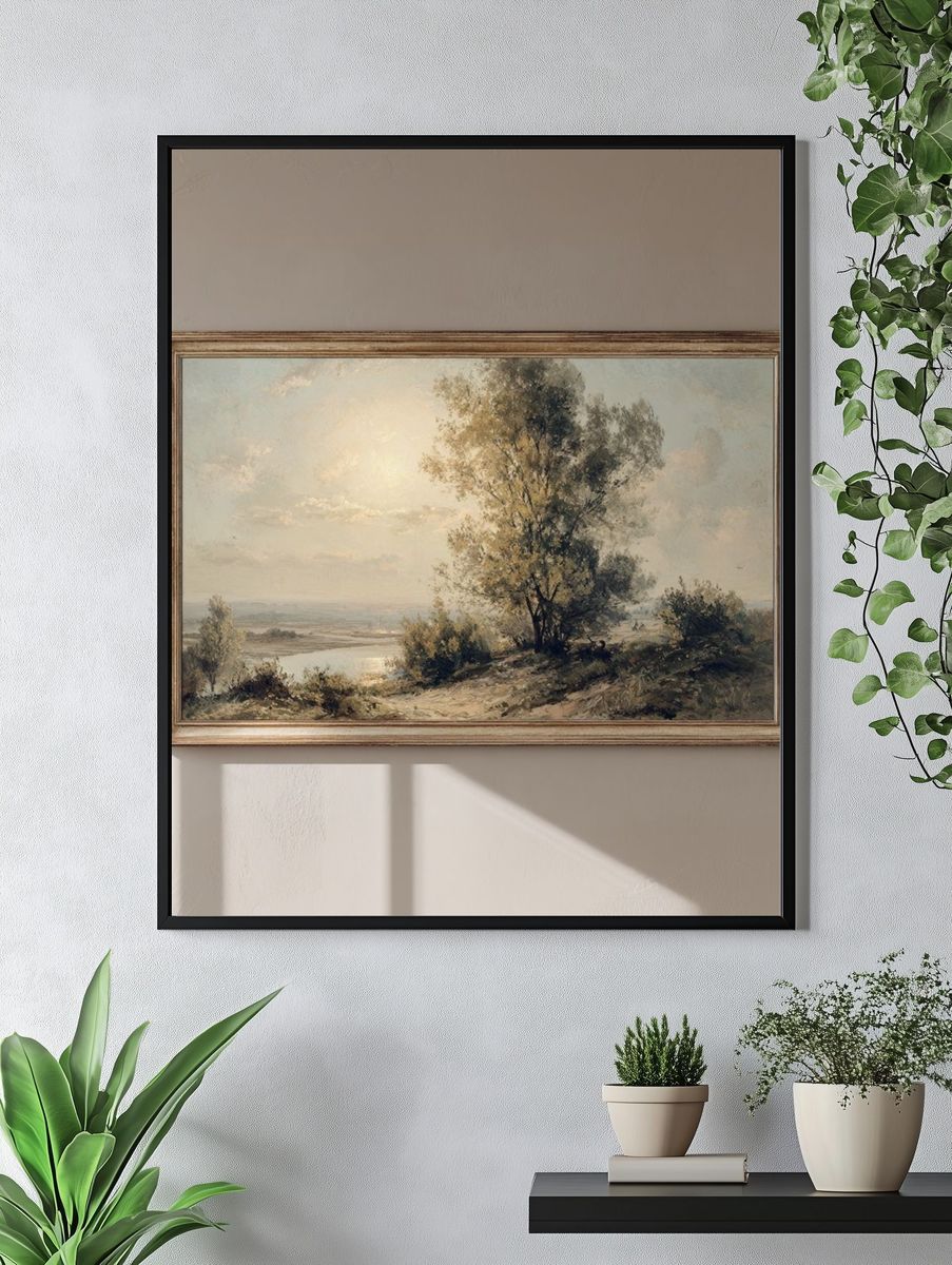 Sunlit River Landscape — Fine-Art Print. — room view 4