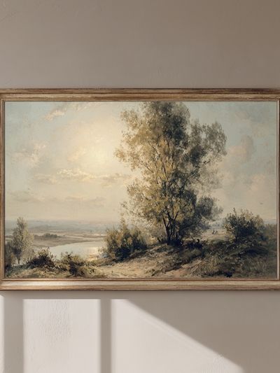 Sunlit River Landscape — Fine-Art Print.