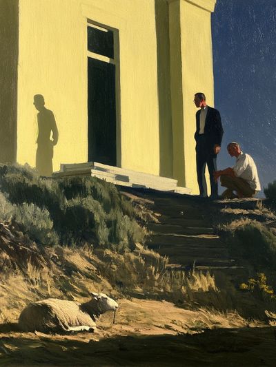 Sheep in the Sunlight Fine-Art Print. poster