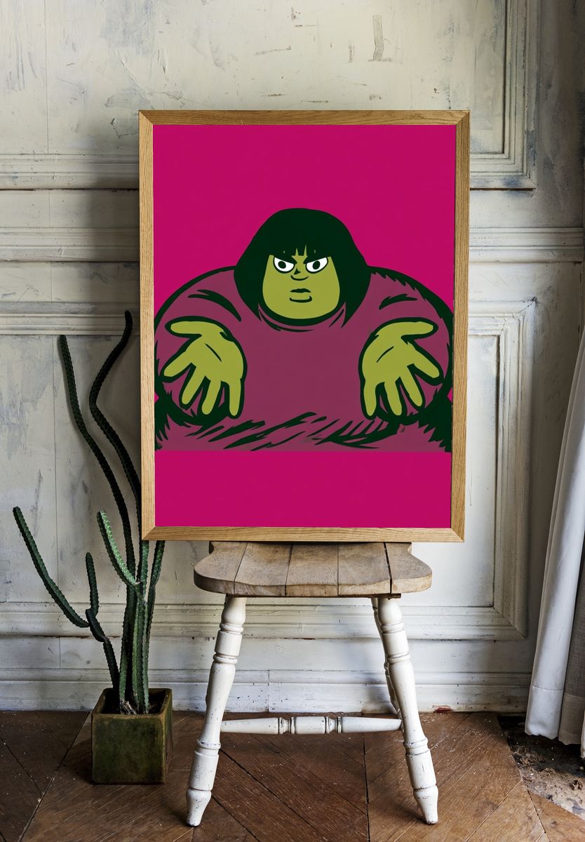Green Golem Pop-Art Poster. room preview