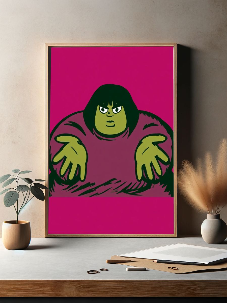 Green Golem Pop-Art Poster. — room view 2