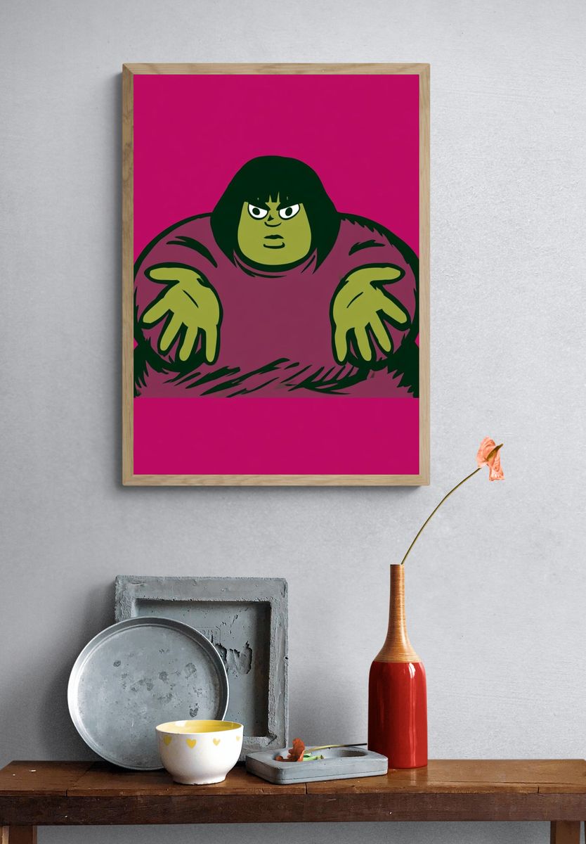 Green Golem Pop-Art Poster. — room view 3