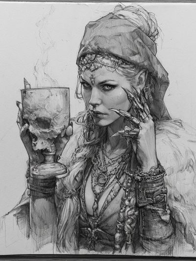 Mystic Skull Portrait Print.