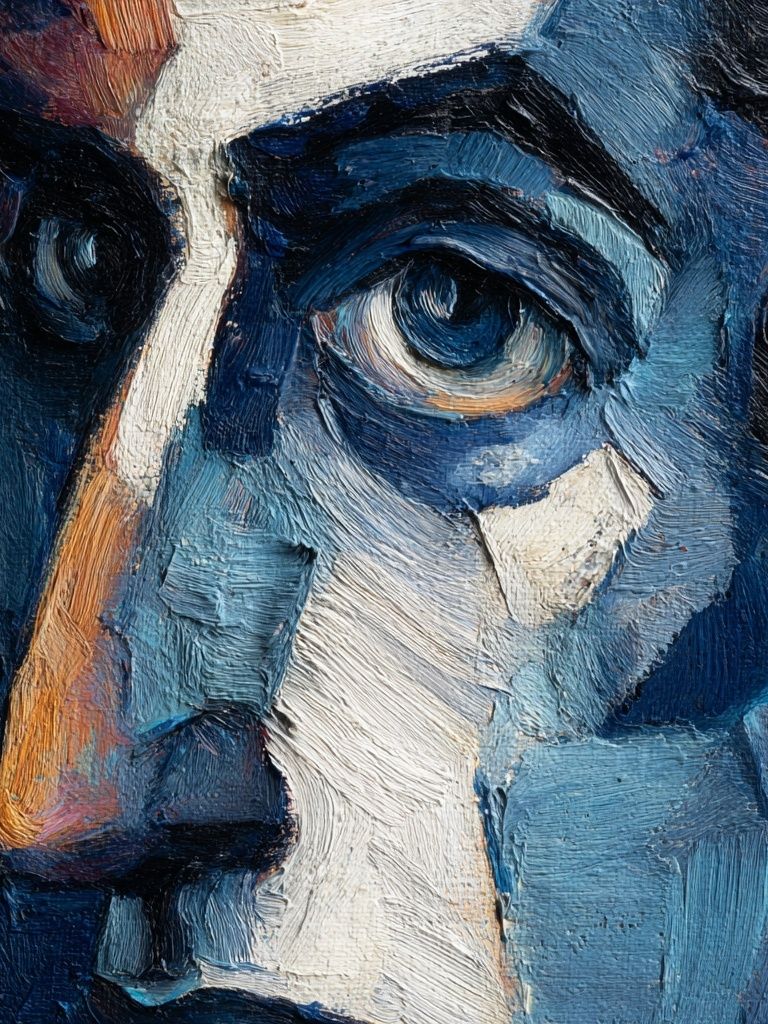Blue Portrait Fine-Art Poster. poster detail