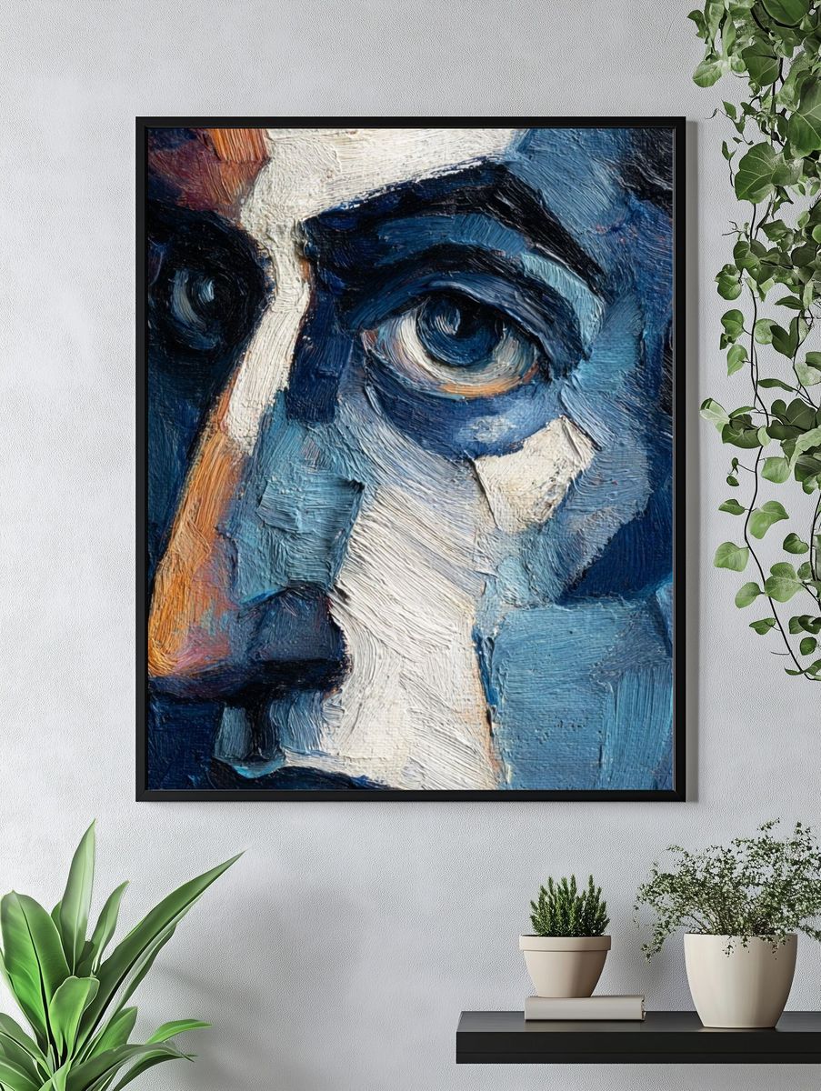 Blue Portrait Fine-Art Poster. — room view 4