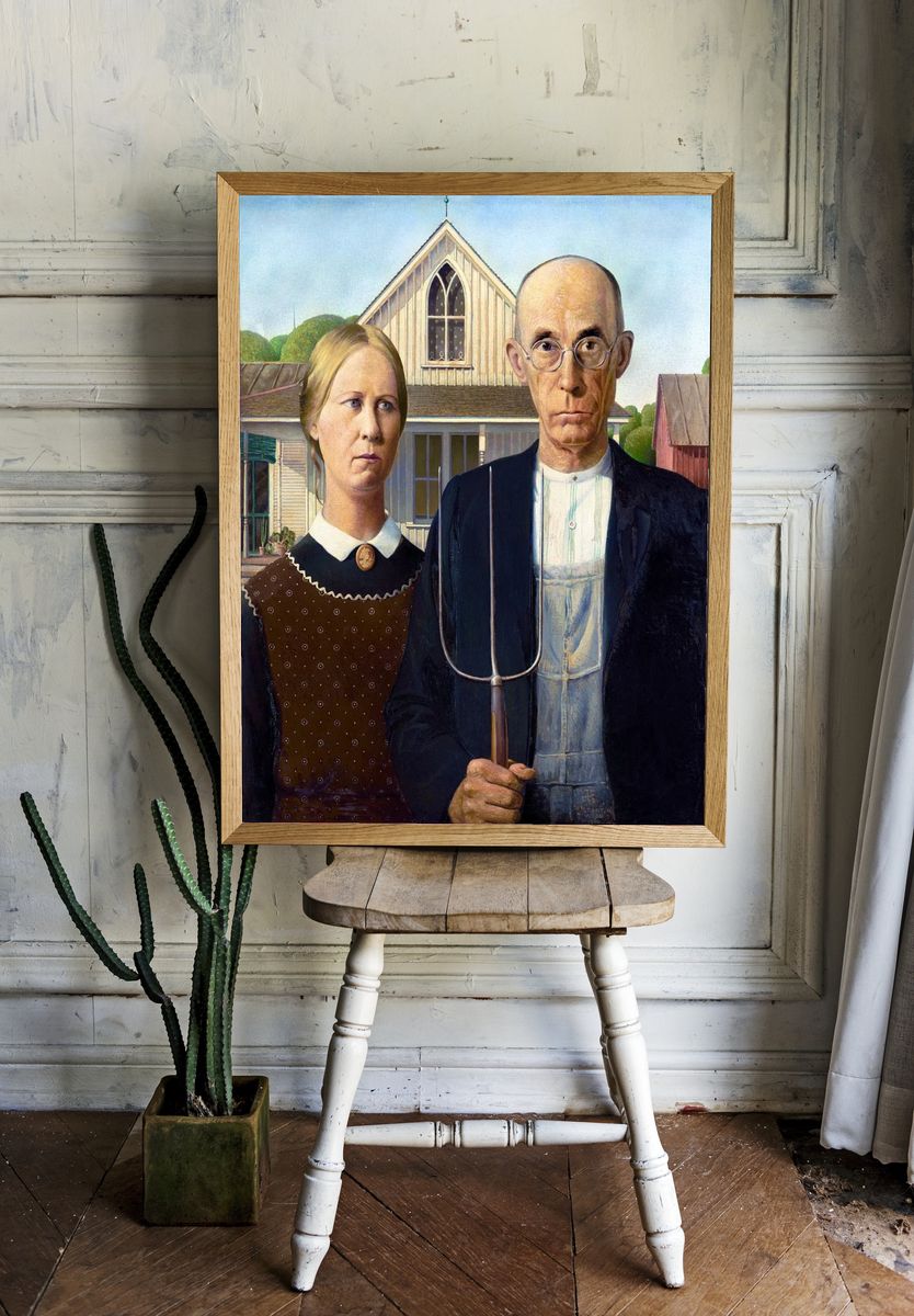 Grant Wood 's American Gothic. — room view 1