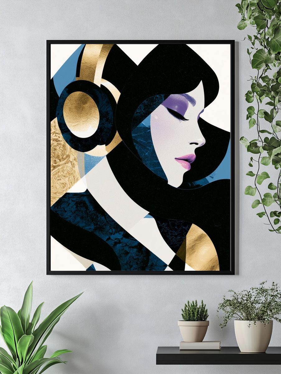 Art Deco Woman Portrait Print. — room view 4