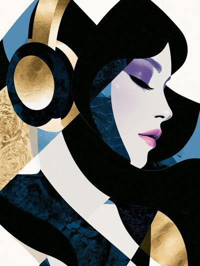 Art Deco Woman Portrait Print.