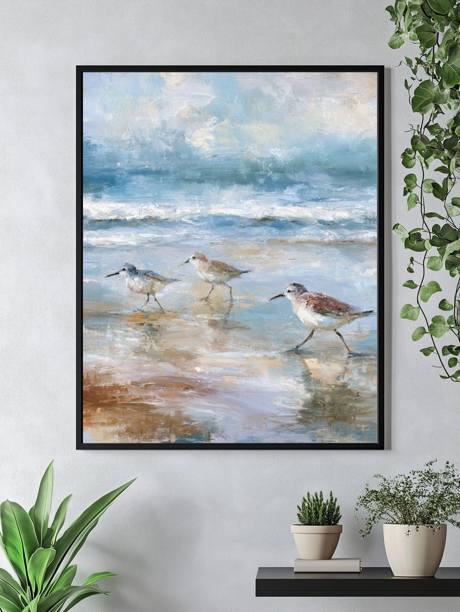 Shoreline Sandpipers — Fine-Art Print. — room view 4
