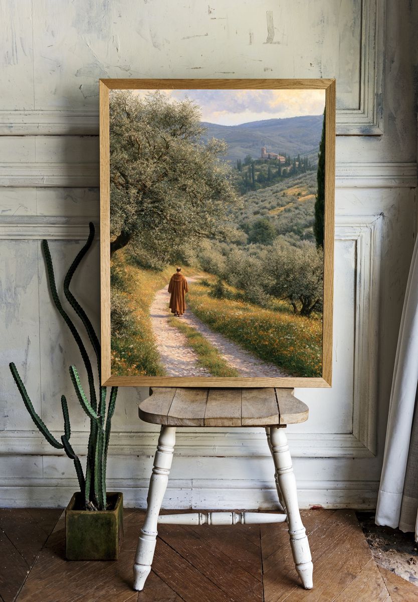 Tuscan Pathway Landscape Print. — room view 1