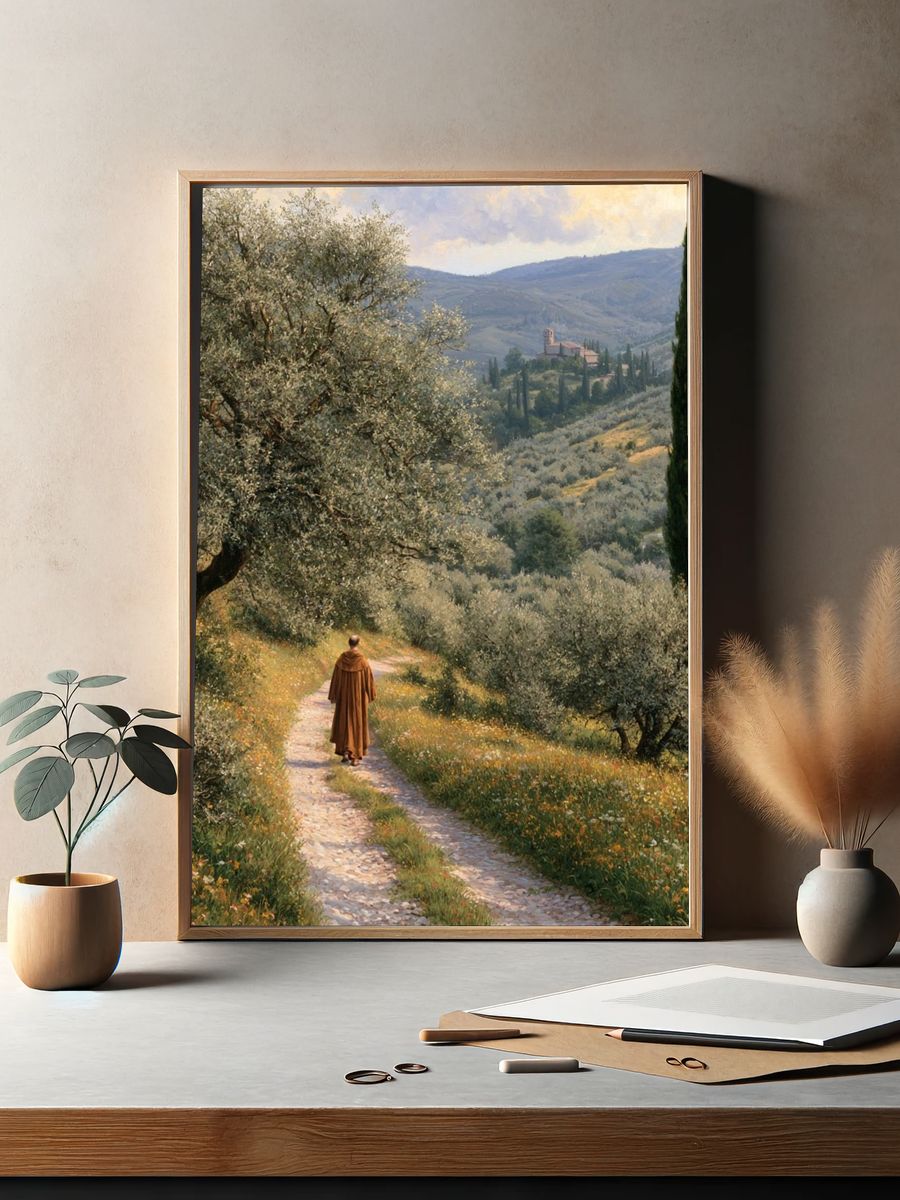 Tuscan Pathway Landscape Print. — room view 2