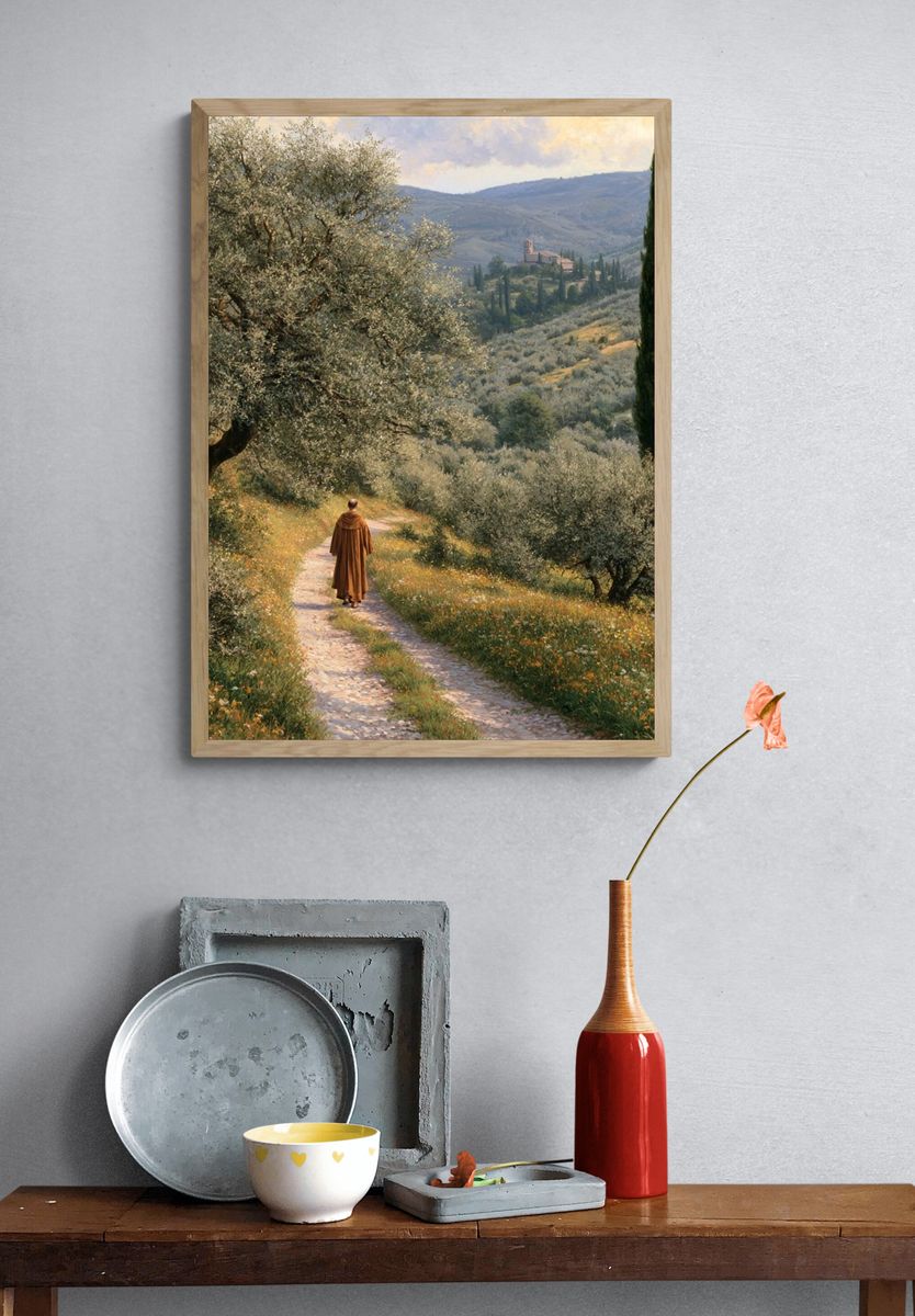 Tuscan Pathway Landscape Print. — room view 3