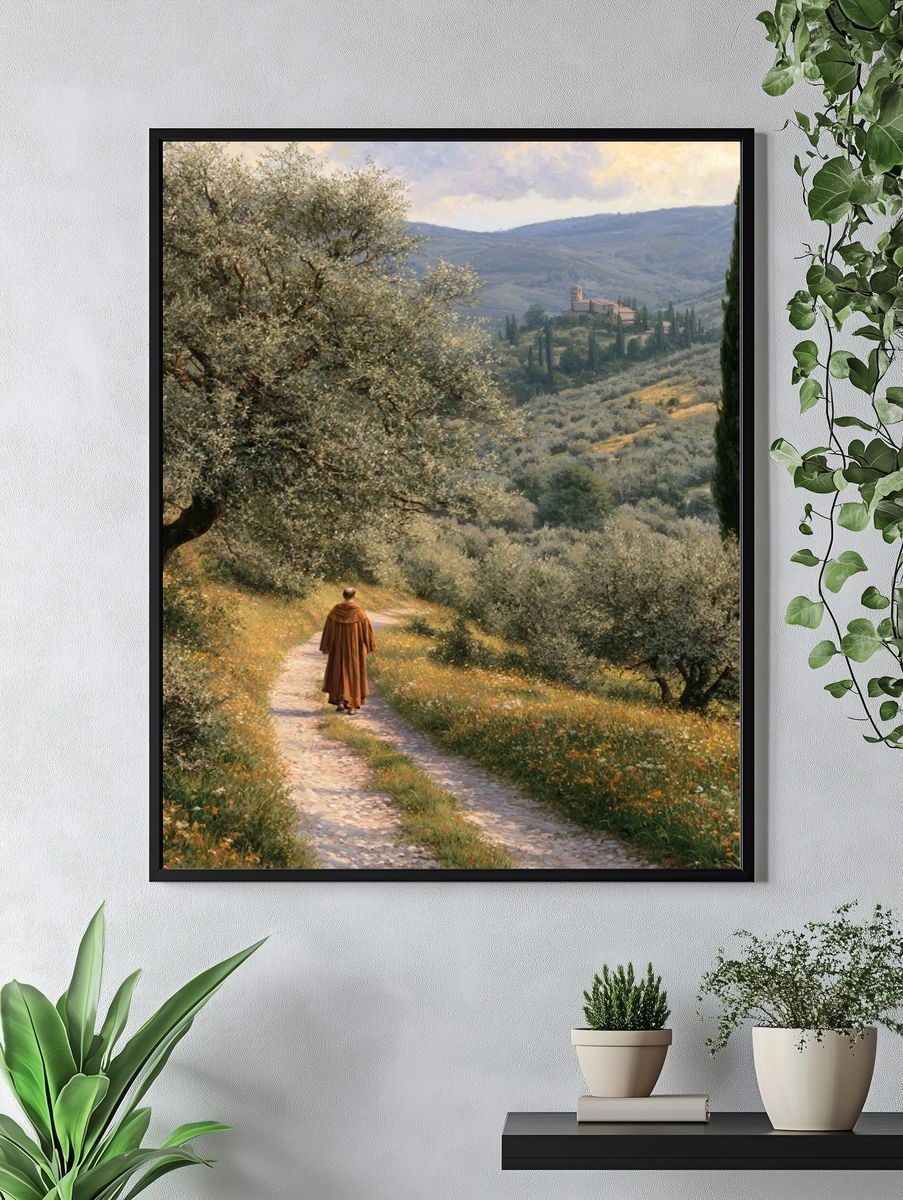 Tuscan Pathway Landscape Print. — room view 4