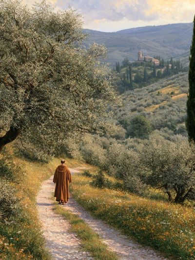 Tuscan Pathway Landscape Print.