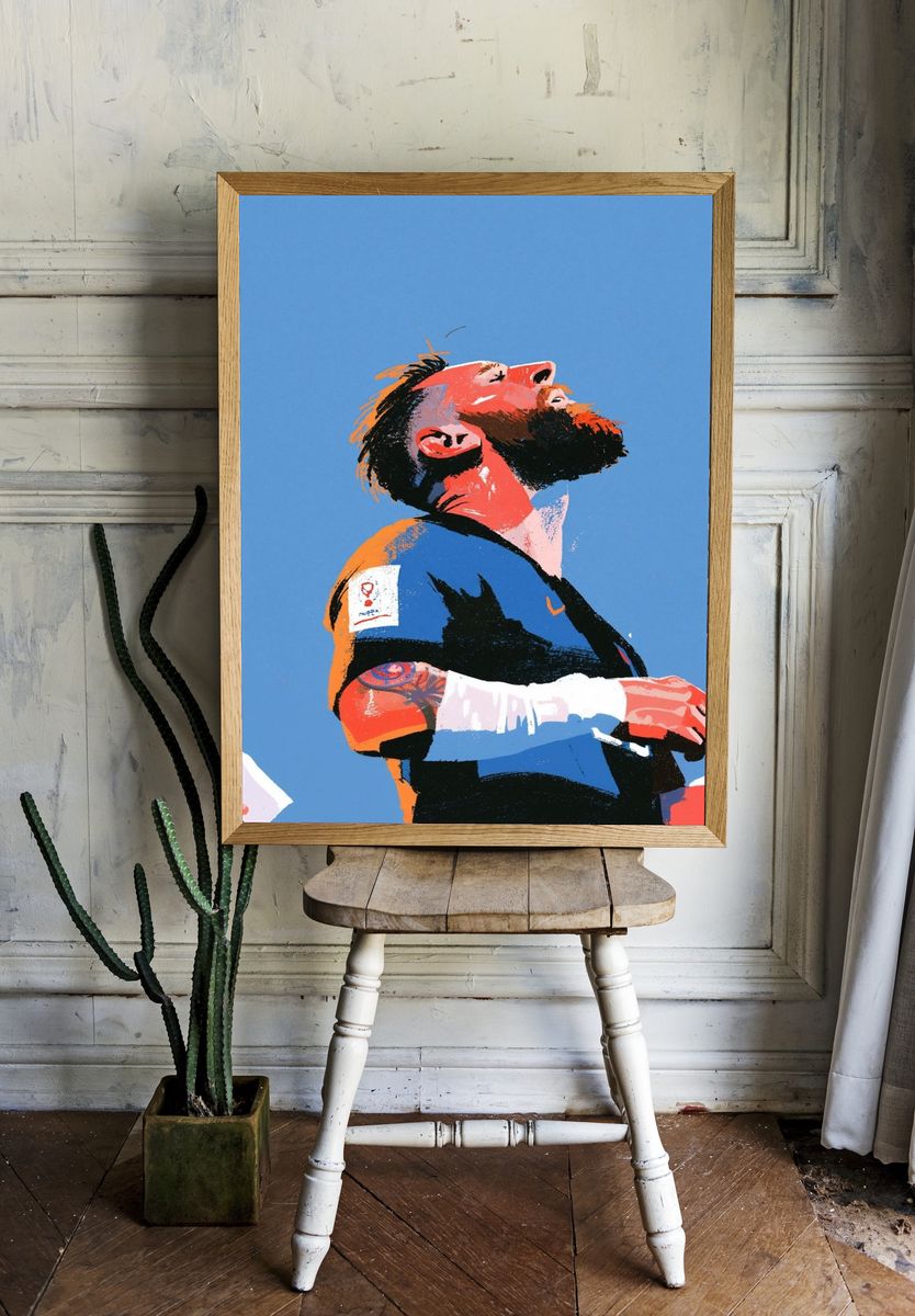 Football Fan Portrait Poster. — room view 1