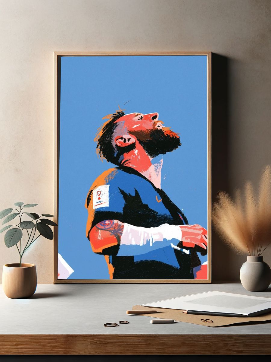 Football Fan Portrait Poster. — room view 2