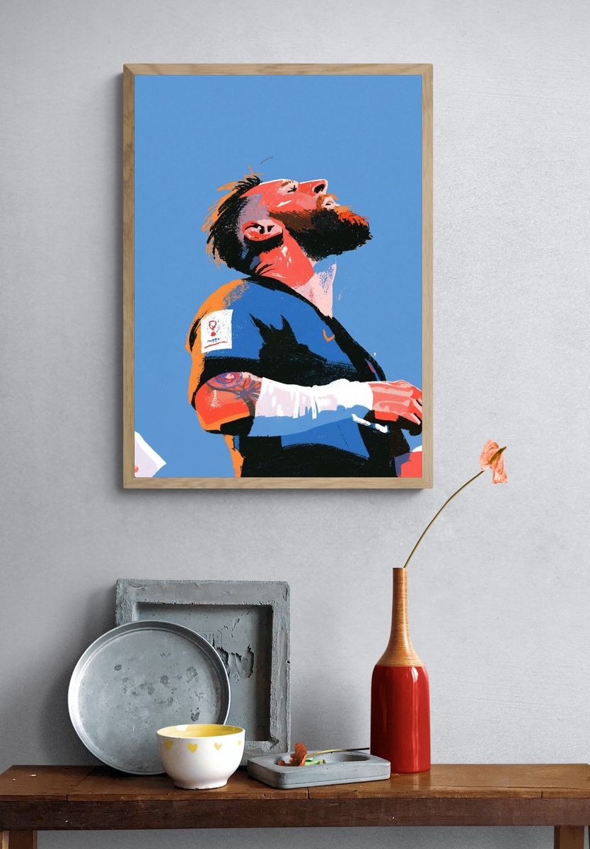 Football Fan Portrait Poster. — room view 3