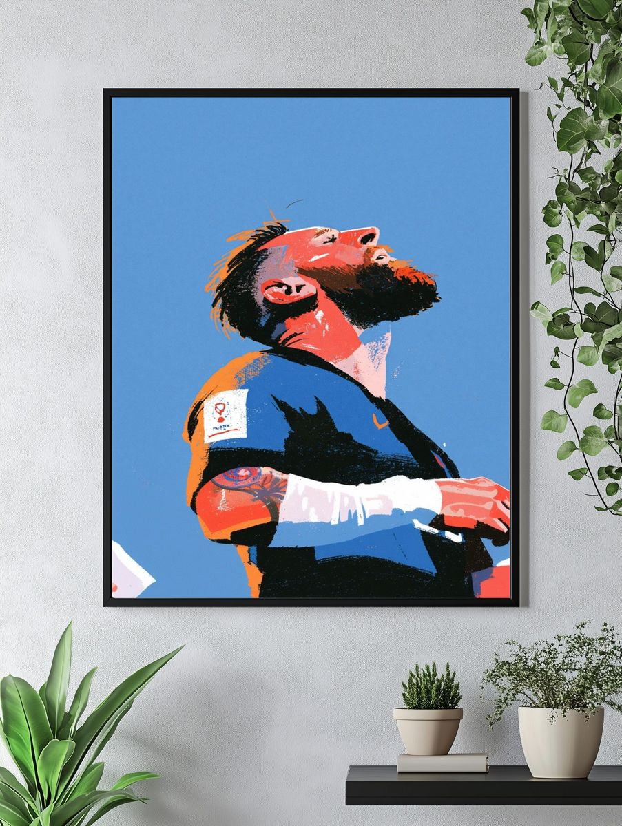 Football Fan Portrait Poster. — room view 4