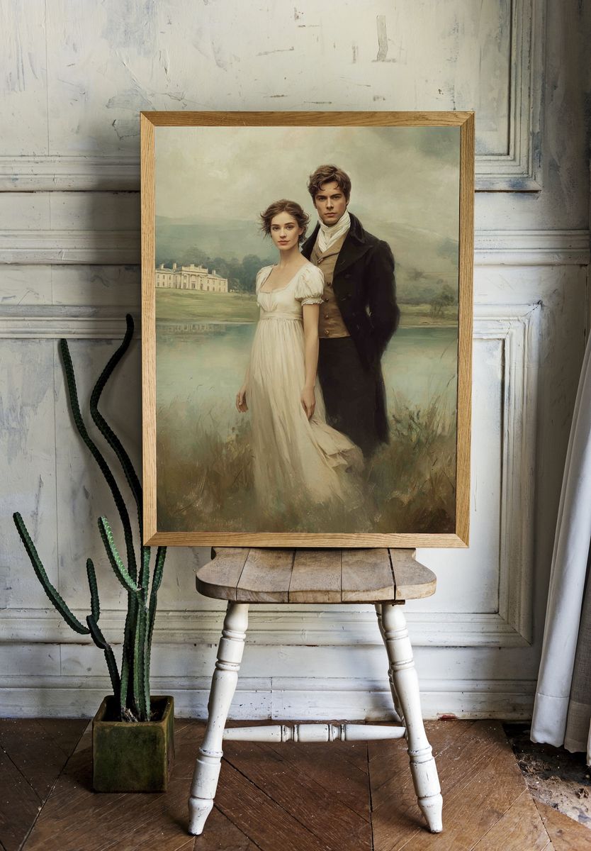 Romantic Regency Couple Fine-Art Poster. room preview