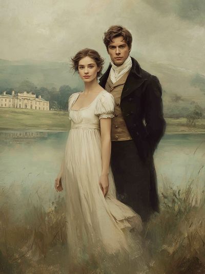 Romantic Regency Couple Fine-Art Poster.
