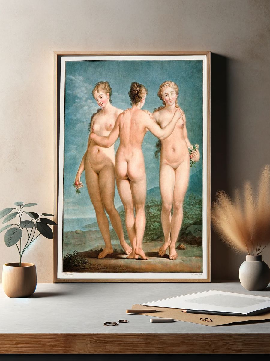 Standing Naked women. Three Graces. — room view 2