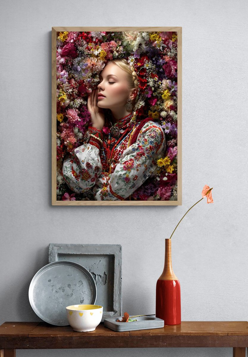 Floral Portrait Bohemian Print. — room view 3