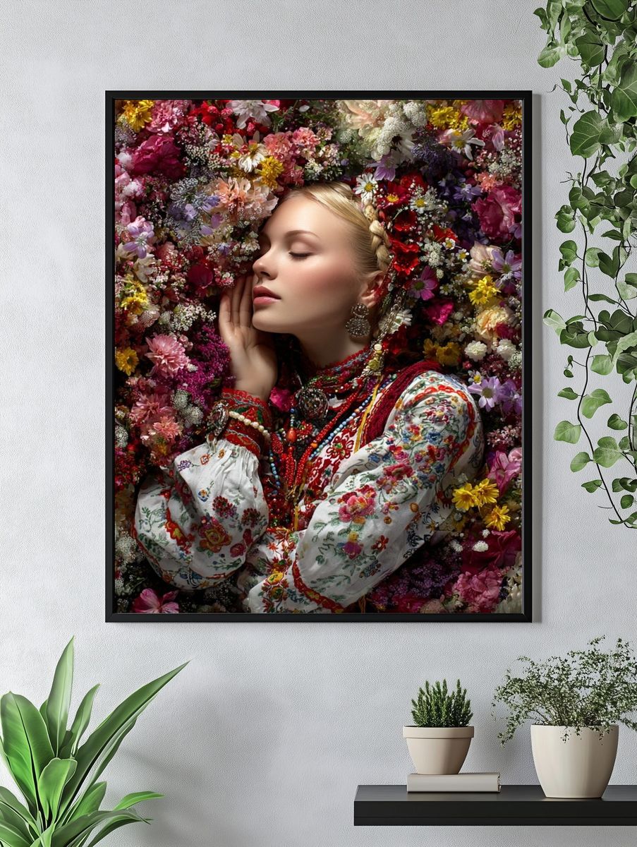 Floral Portrait Bohemian Print. — room view 4