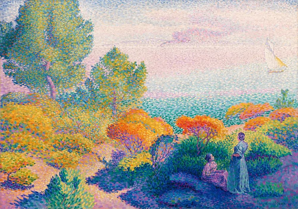 Two Women Shore, Mediterranean (1896). poster detail