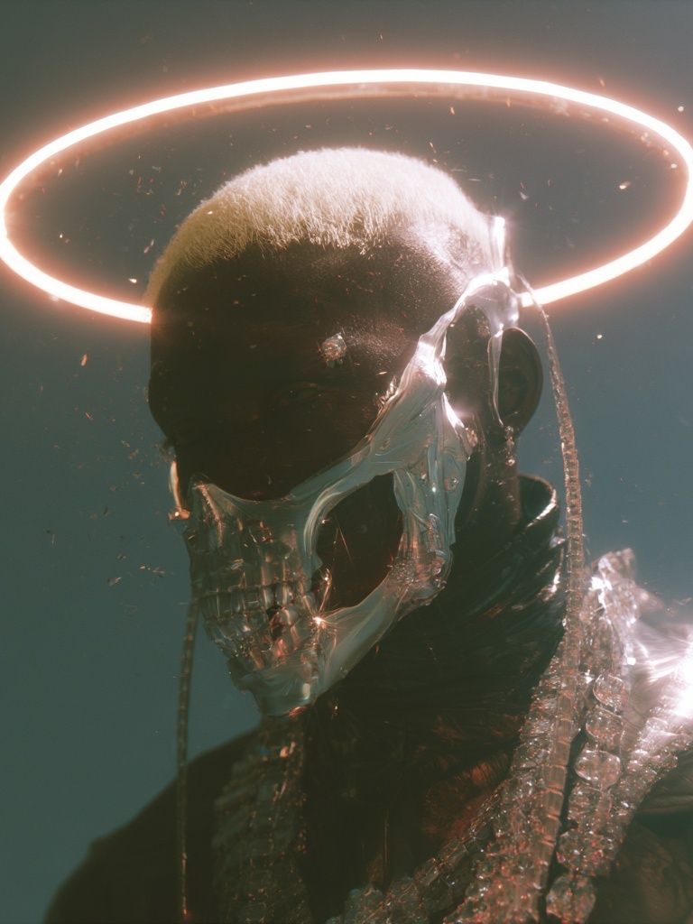 Halo Skull Portrait Poster. poster detail