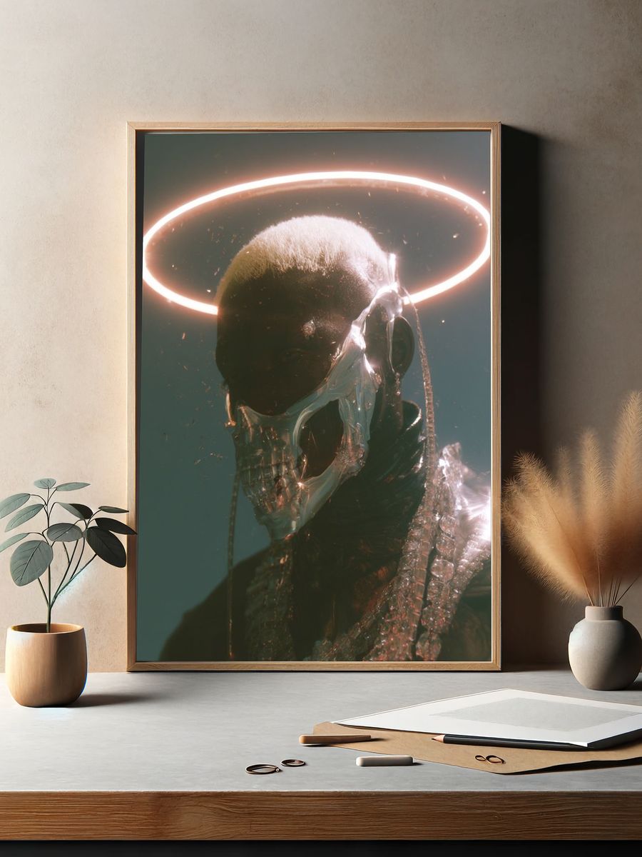 Halo Skull Portrait Poster. — room view 2