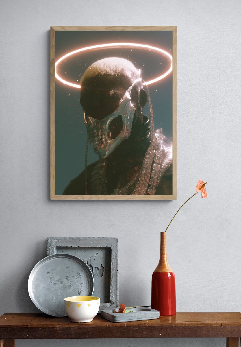 Halo Skull Portrait Poster. — room view 3