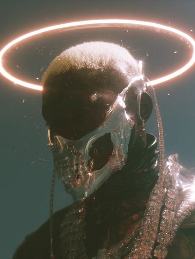 Halo Skull Portrait Poster. poster