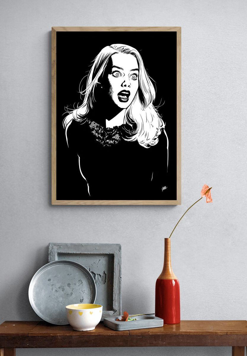 Surprised Woman Noir Poster. — room view 3