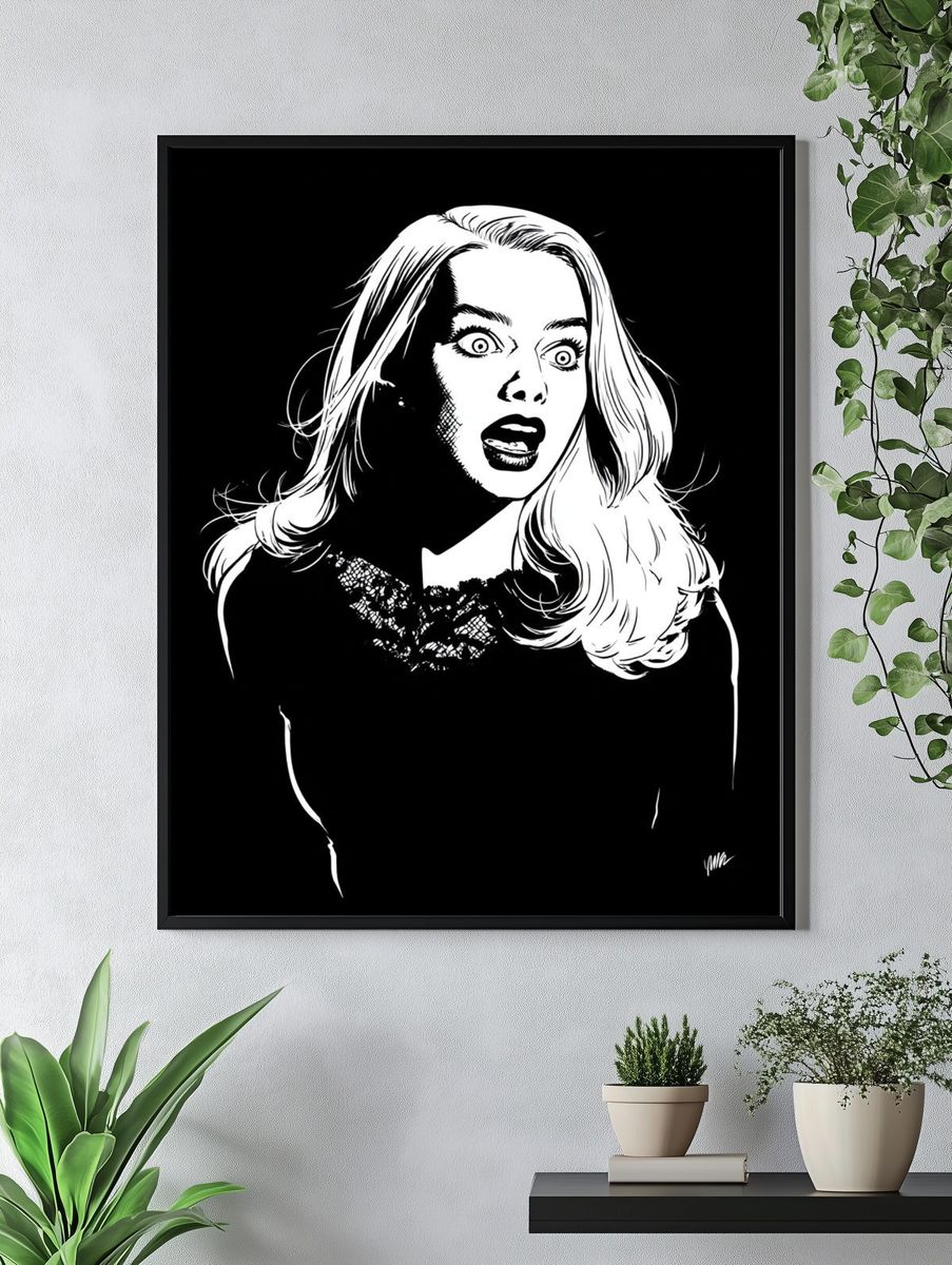 Surprised Woman Noir Poster. — room view 4