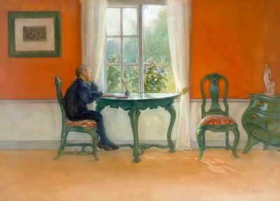 Contemplative Boy at Window — Fine Art Print. poster