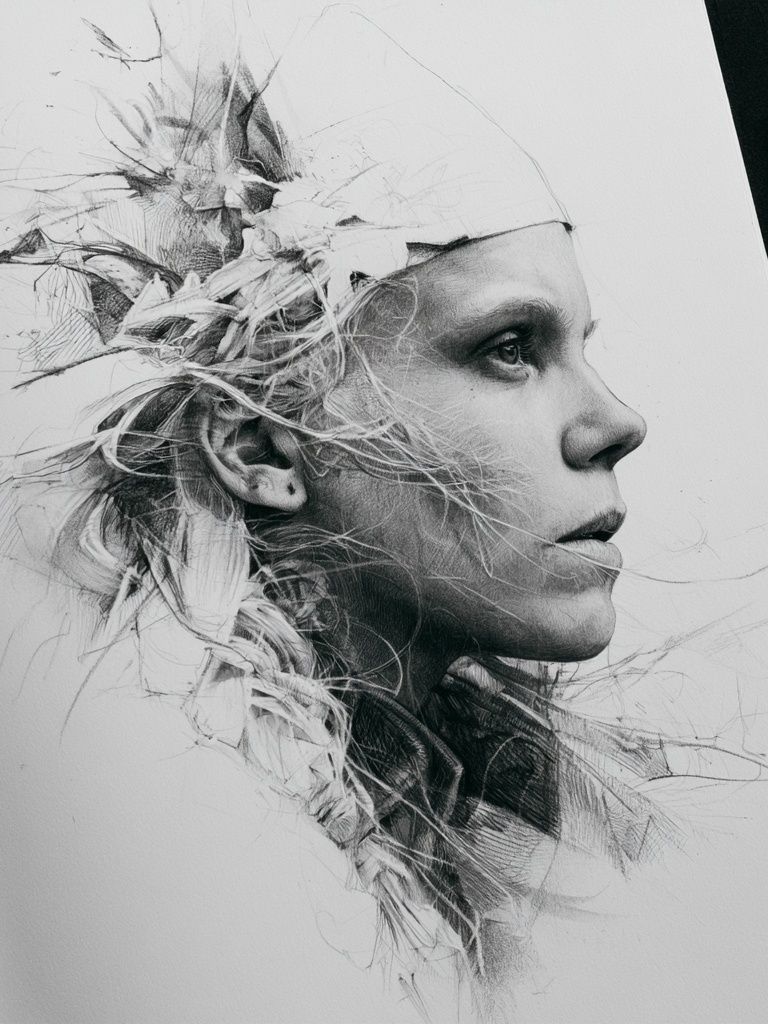 Abstract Portrait Sketch Poster. poster detail