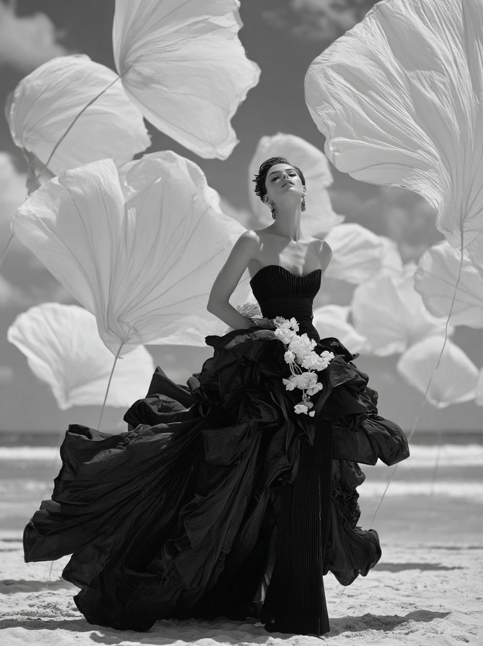 Fashion Portrait Black-White Poster. poster detail