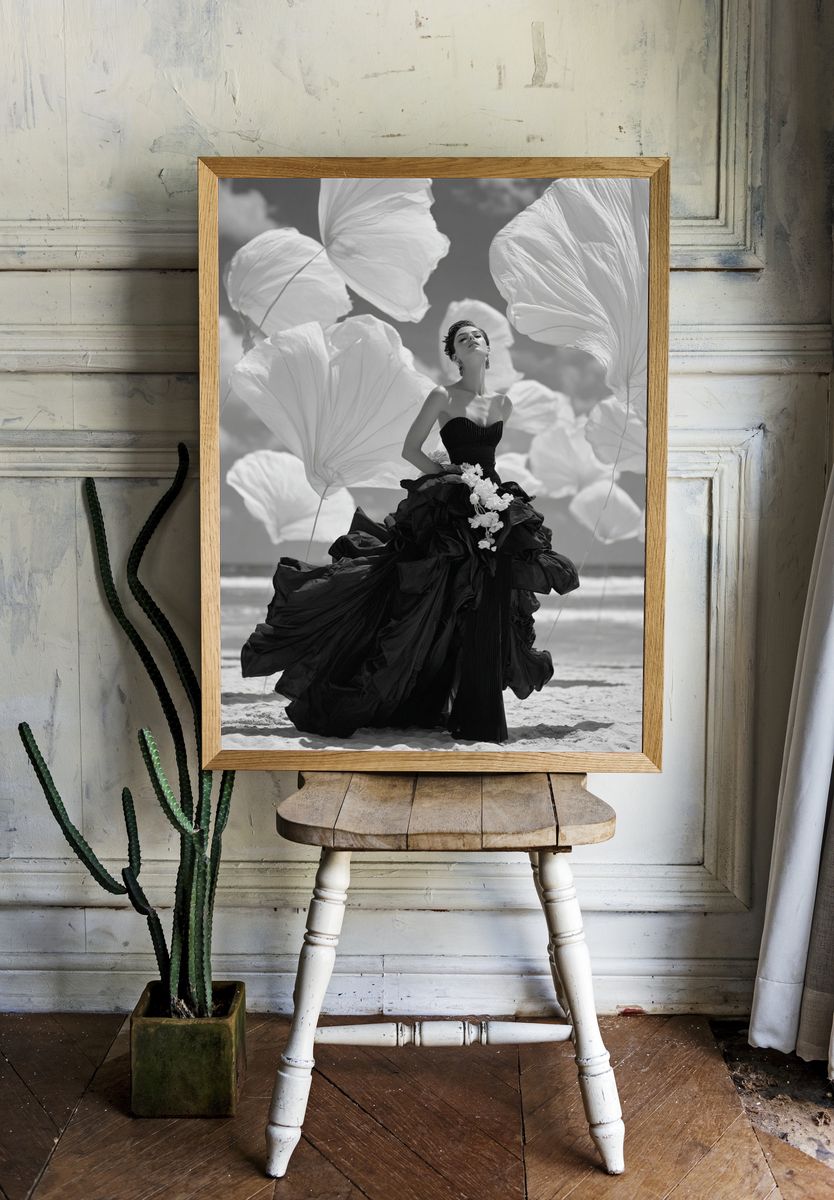Fashion Portrait Black-White Poster. room preview