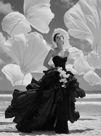 Fashion Portrait Black-White Poster. poster