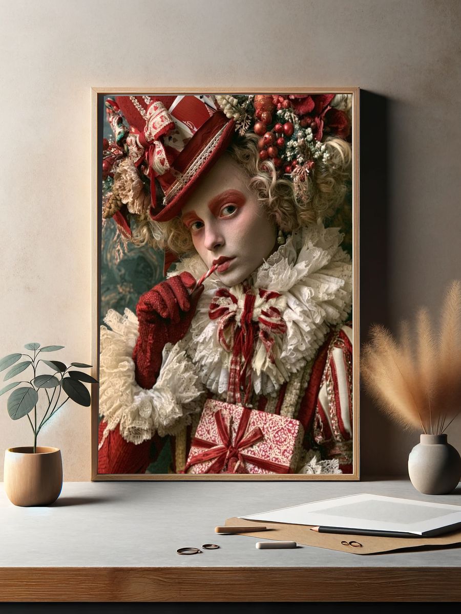 Vintage Clown Portrait Print. — room view 2