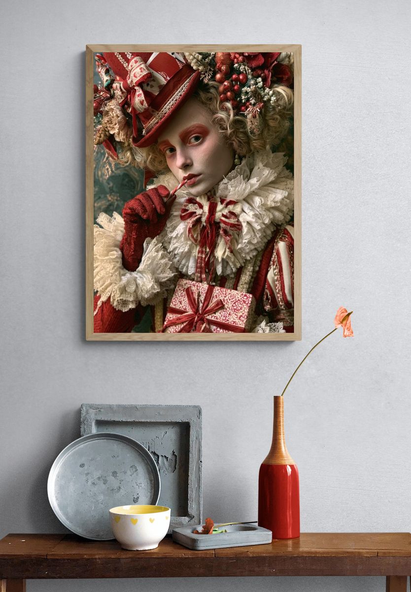 Vintage Clown Portrait Print. — room view 3